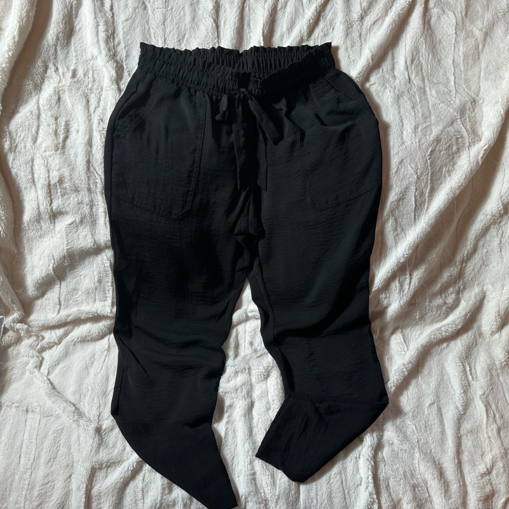 Soho Black Gathered Waist Trousers‎
